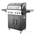 Outdoor gas grill with infrared red burner